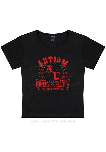 AU University Y2K Baby Tee Cherrykitten