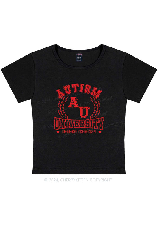 AU University Y2K Baby Tee Cherrykitten