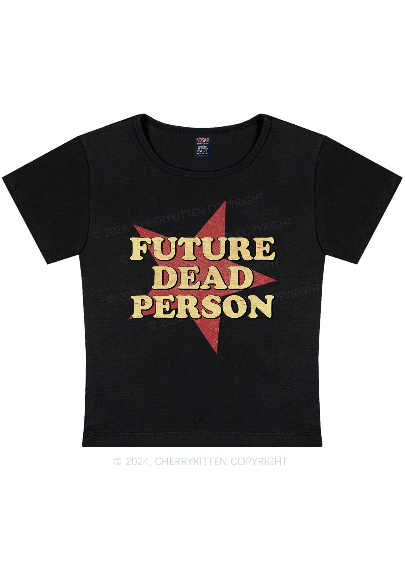 Dead Person Y2K Baby Tee Cherrykitten