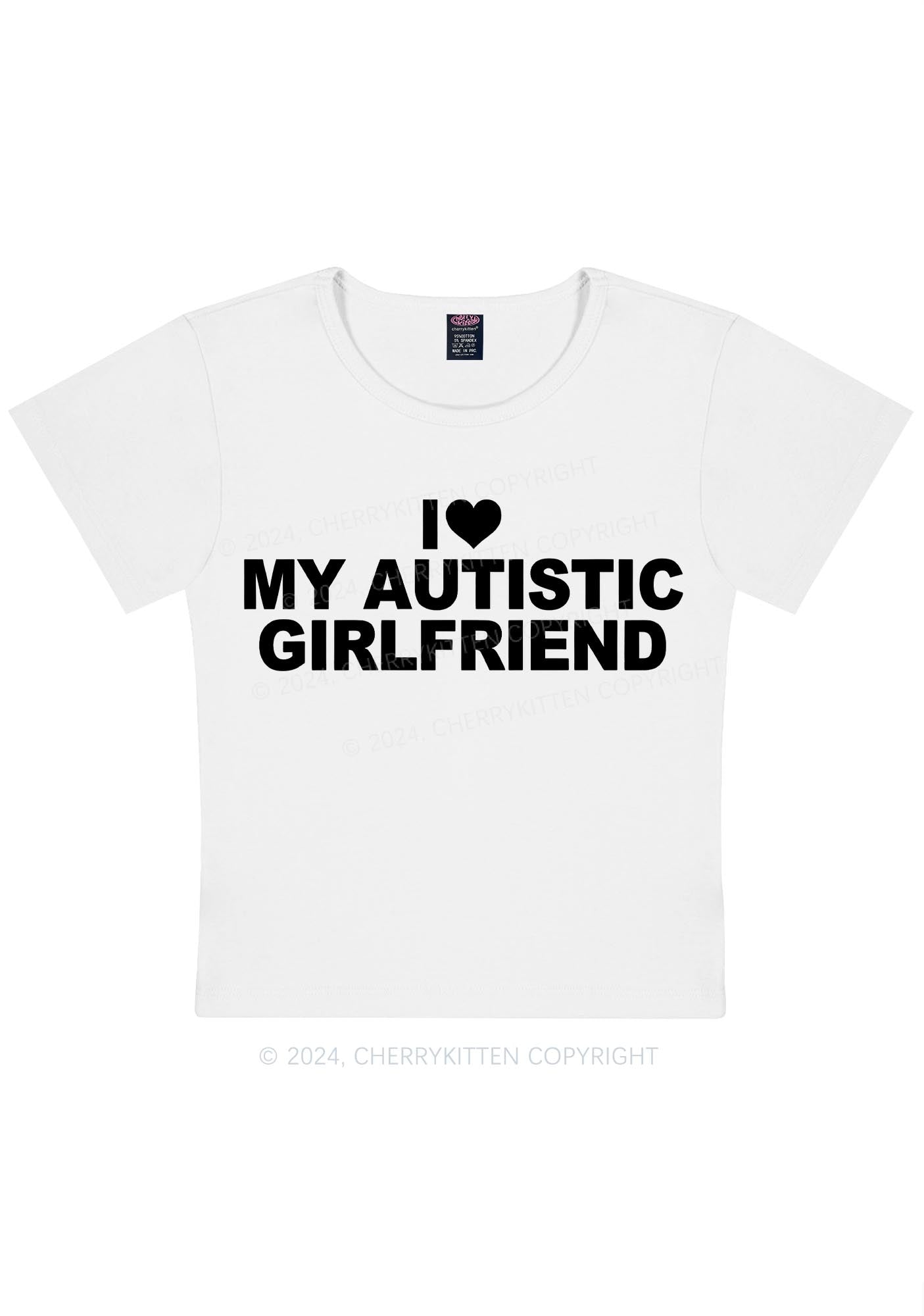 I Love My Autistic GF Y2K Valentine's Day Baby Tee Cherrykitten