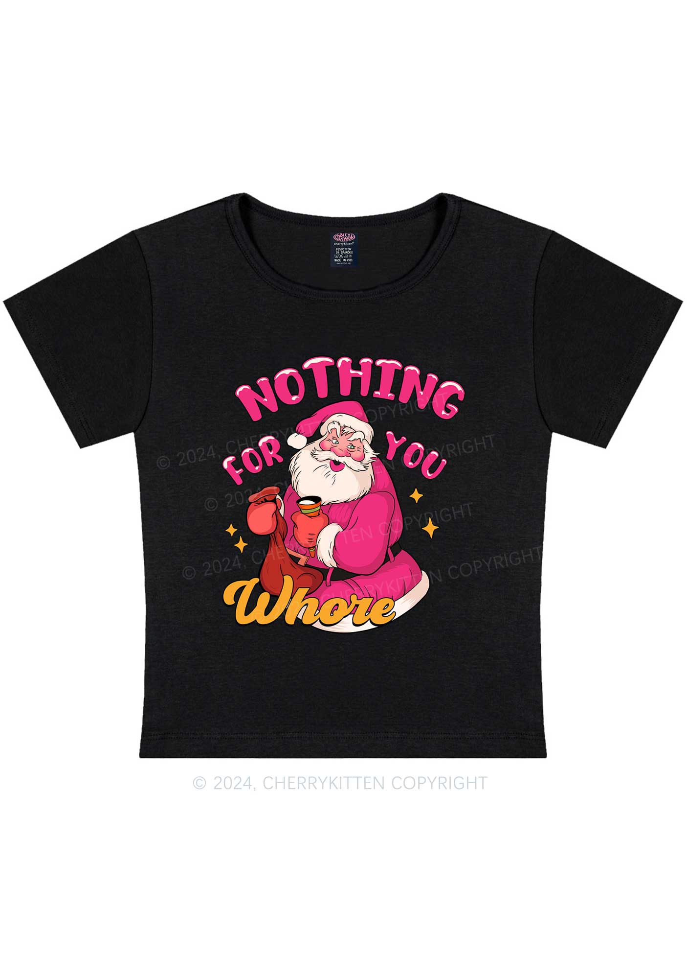 Christmas Nothing For Santa Y2K Baby Tee Cherrykitten