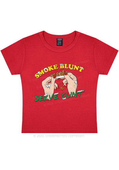 Christmas Smoke Blunt Y2K Baby Tee Cherrykitten