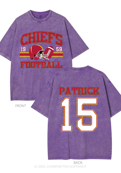 Custom Football Team Y2K Super Bowl Washed Tee Cherrykitten