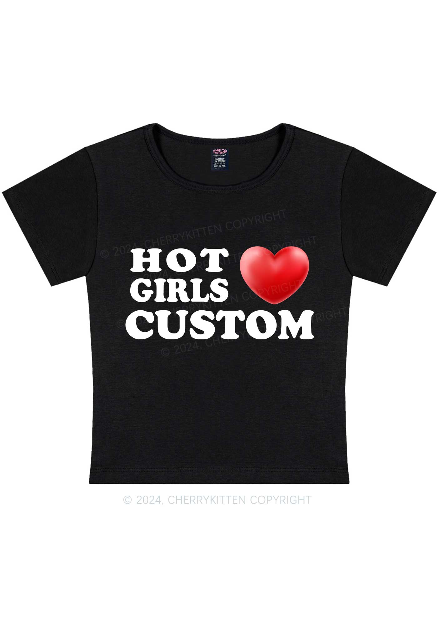 Hot Girls Love Custom Y2K Baby Tee Cherrykitten