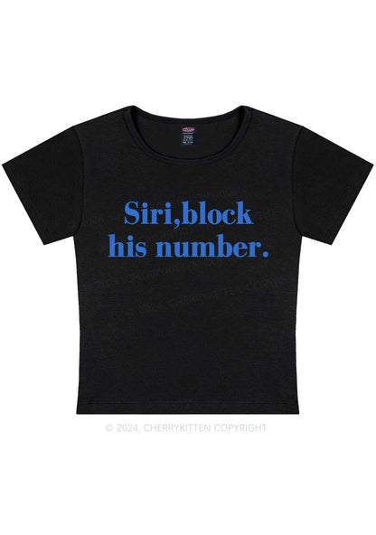 Block His Number Y2K Baby Tee Cherrykitten