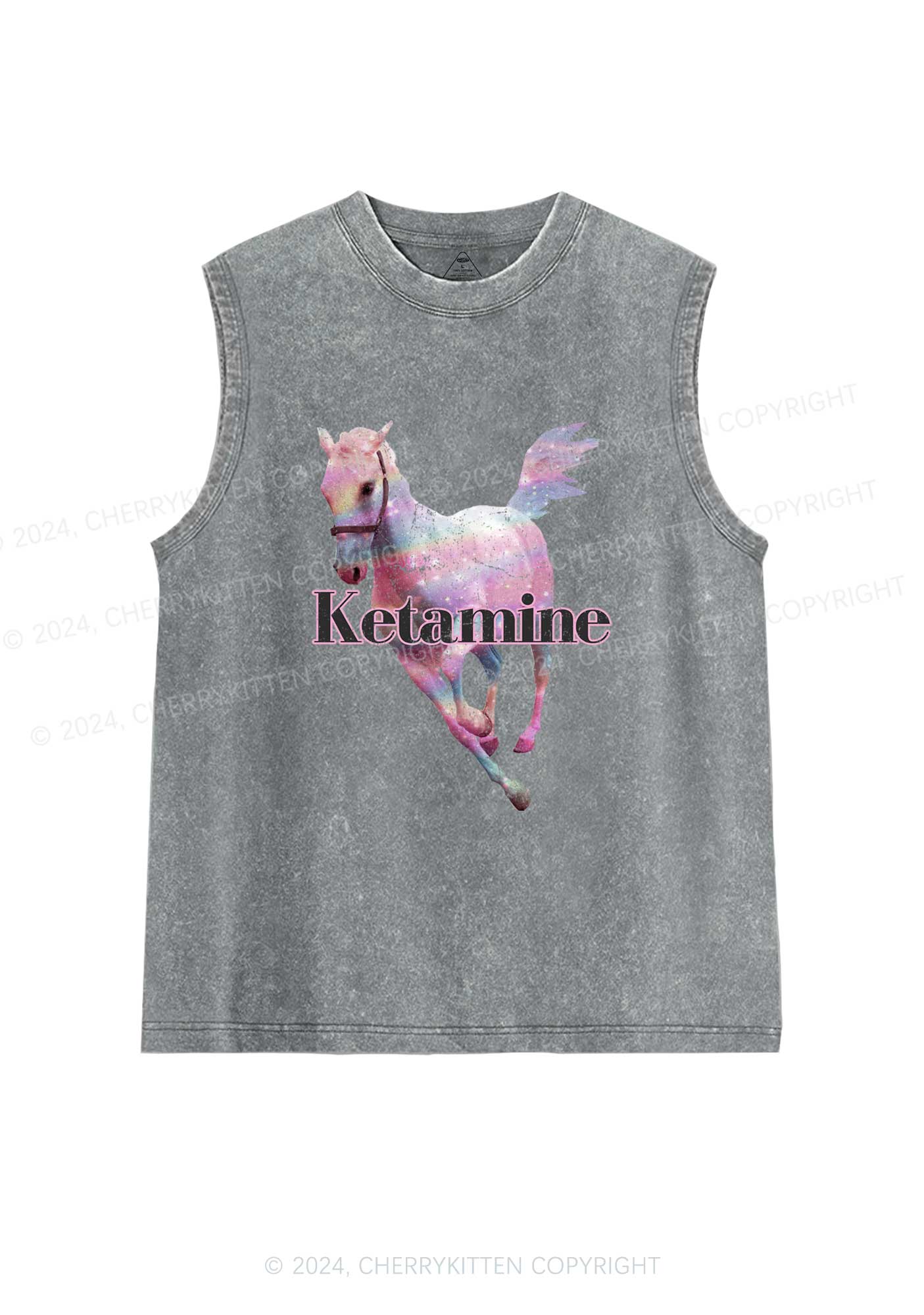 Pink Horse Y2K Washed Tank Cherrykitten