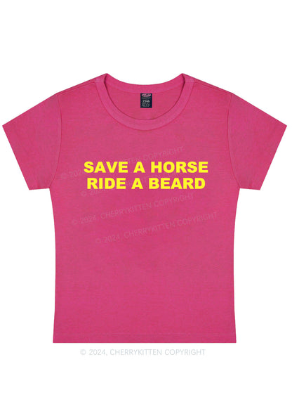 Ride A Beard Y2K Baby Tee Cherrykitten