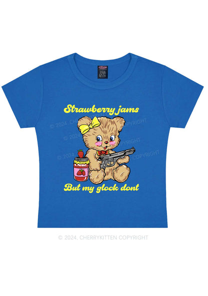 Strawberry Jams Bear Y2K Baby Tee Cherrykitten