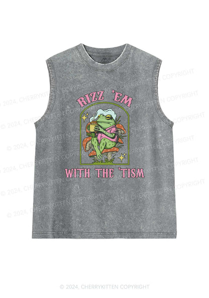 Tism Rizz Frog Y2K Washed Tank Cherrykitten