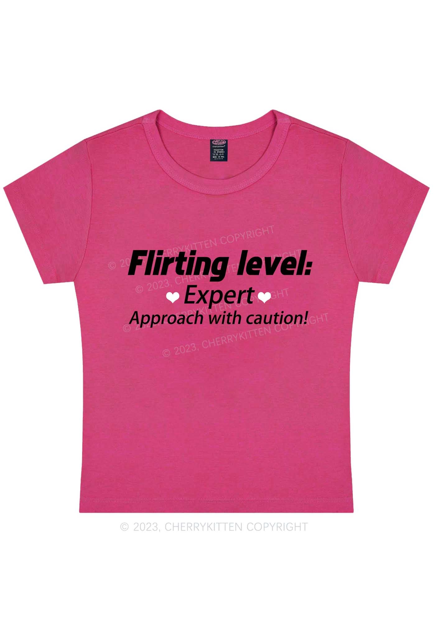 Curvy Flirting Expert Y2K Baby Tee Cherrykitten