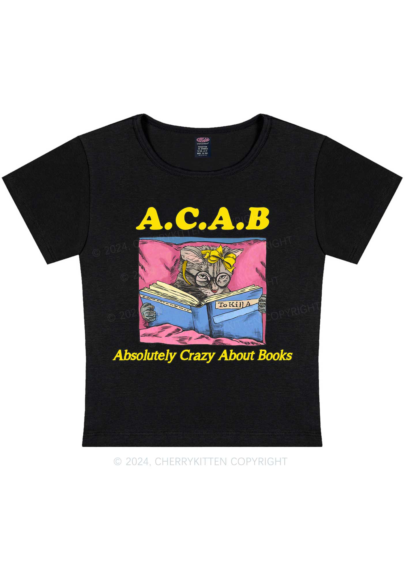 Crazy Books Y2K Baby Tee Cherrykitten