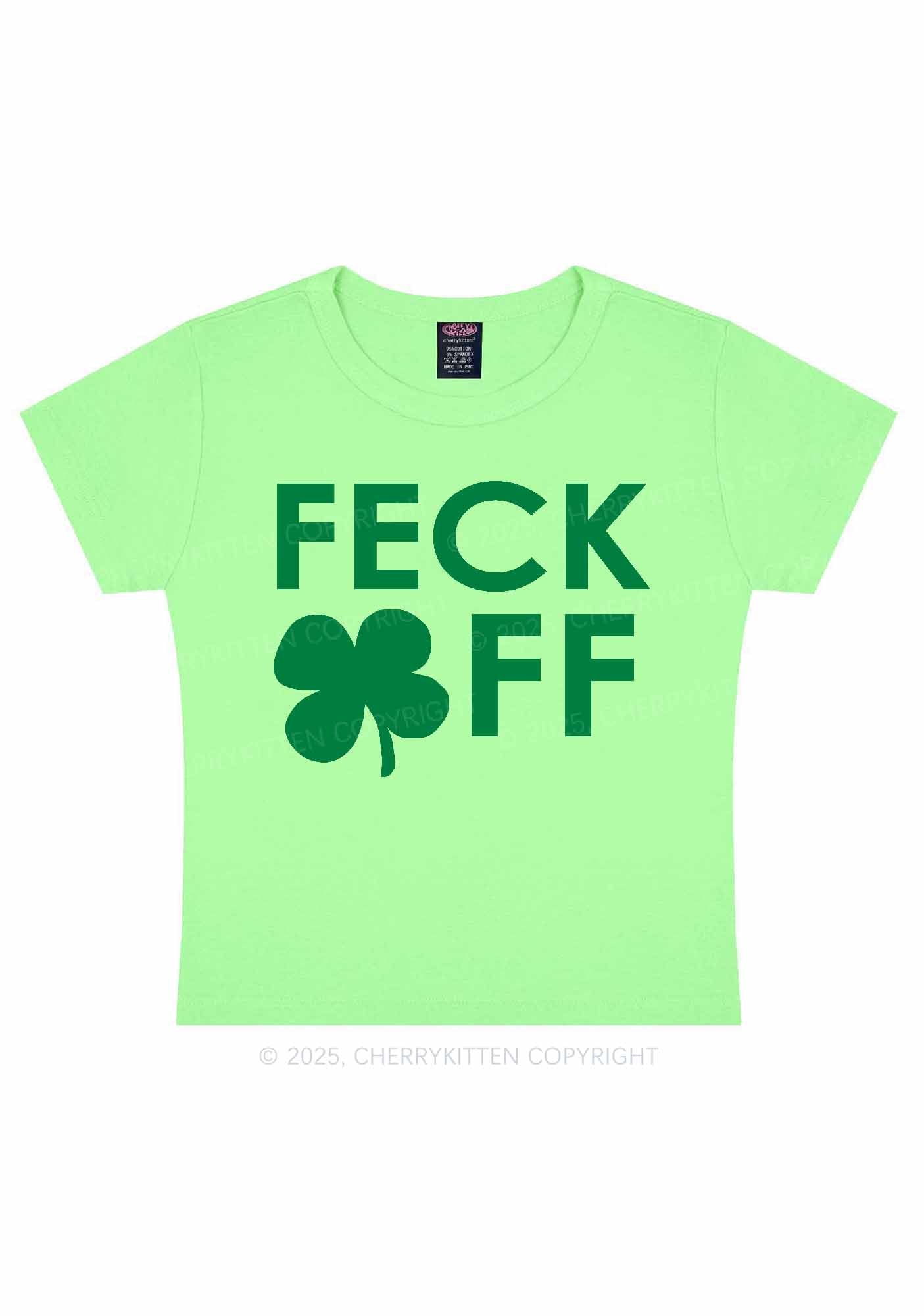 Feck Off St Patricks Y2K Baby Tee Cherrykitten