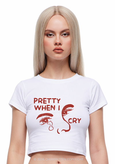 Pretty Cry Y2K Baby Tee Cherrykitten