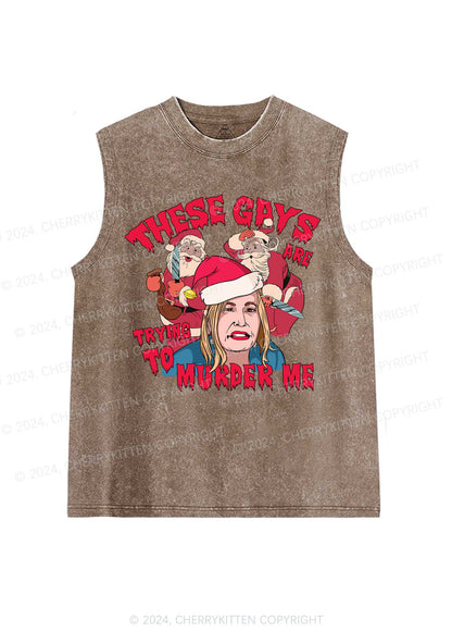 Christmas Gays Murder Me Y2K Washed Tank Cherrykitten