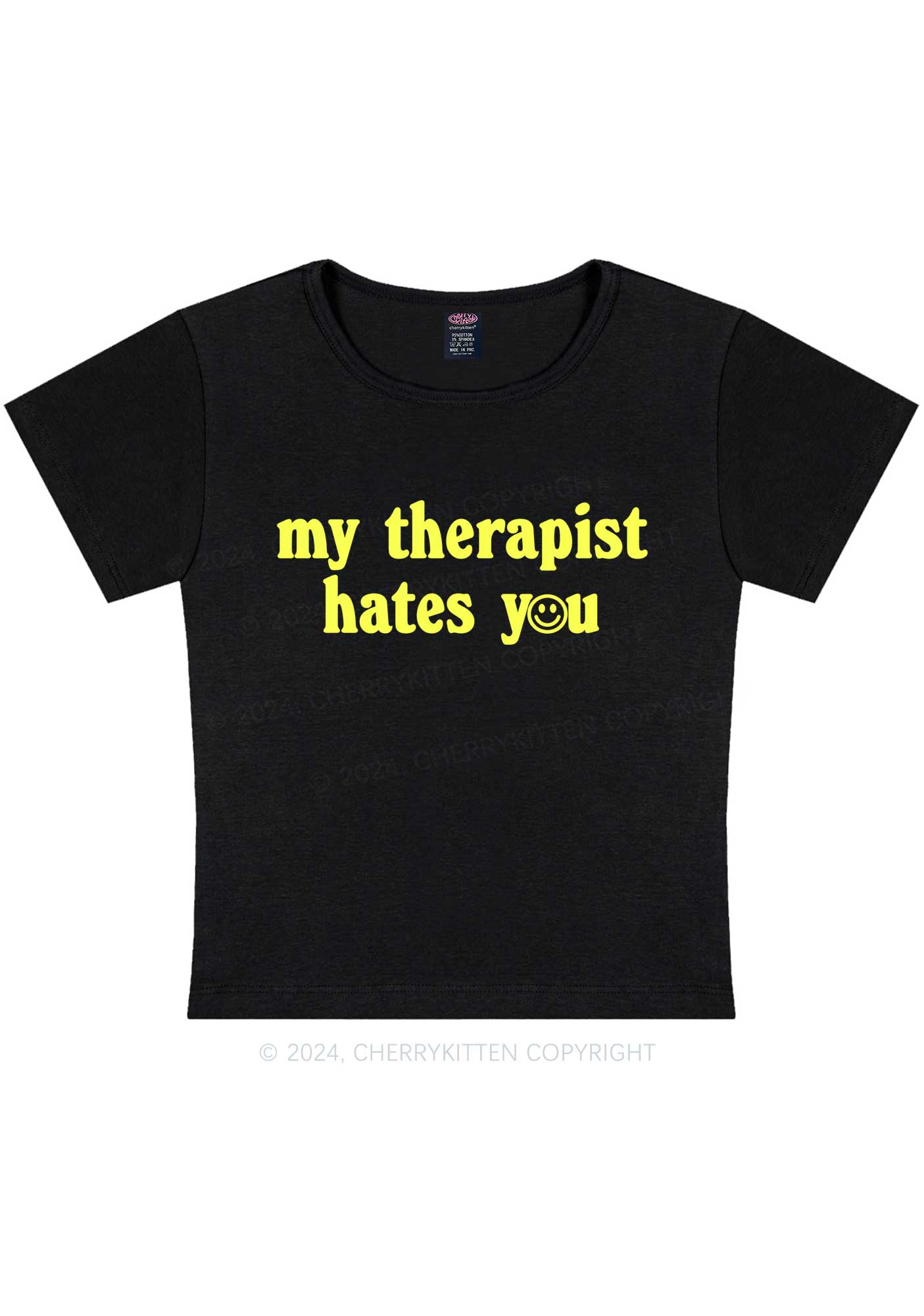 My Therapist Hates You Halo Y2K Baby Tee Cherrykitten