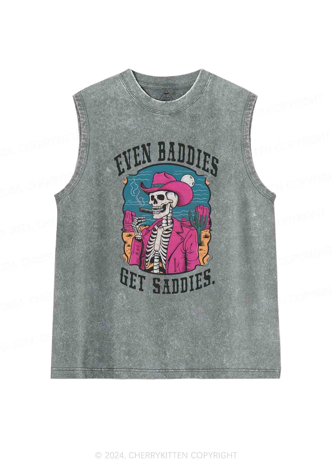 Halloween Baddies Skeleton Y2K Washed Tank Cherrykitten