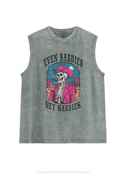 Halloween Baddies Skeleton Y2K Washed Tank Cherrykitten