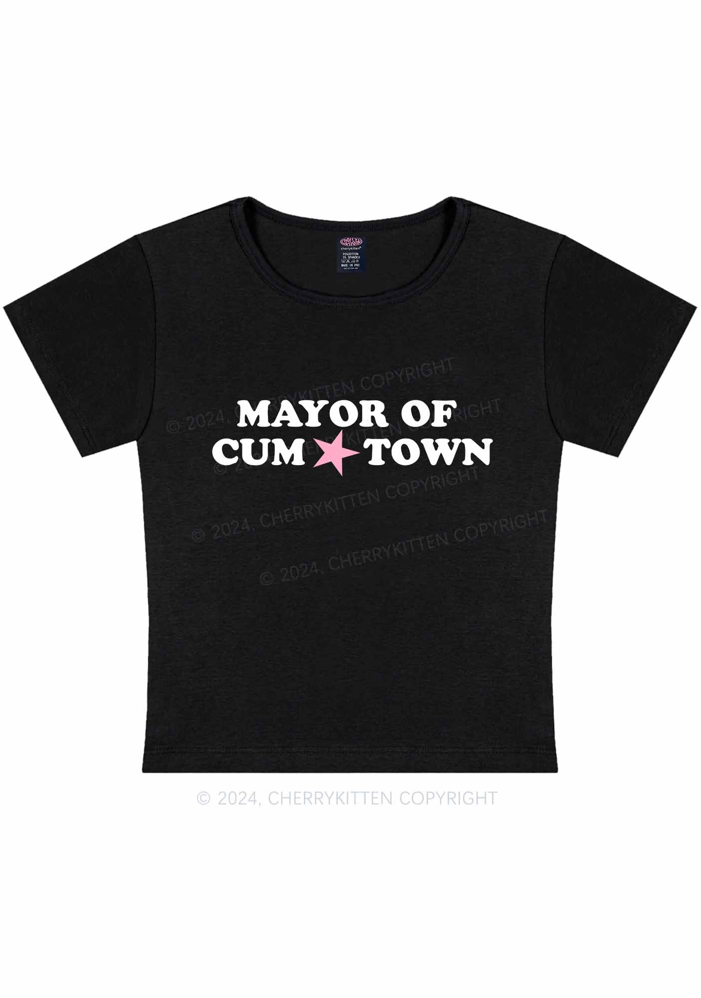 Mayor Of Come Town Y2K Baby Tee Cherrykitten