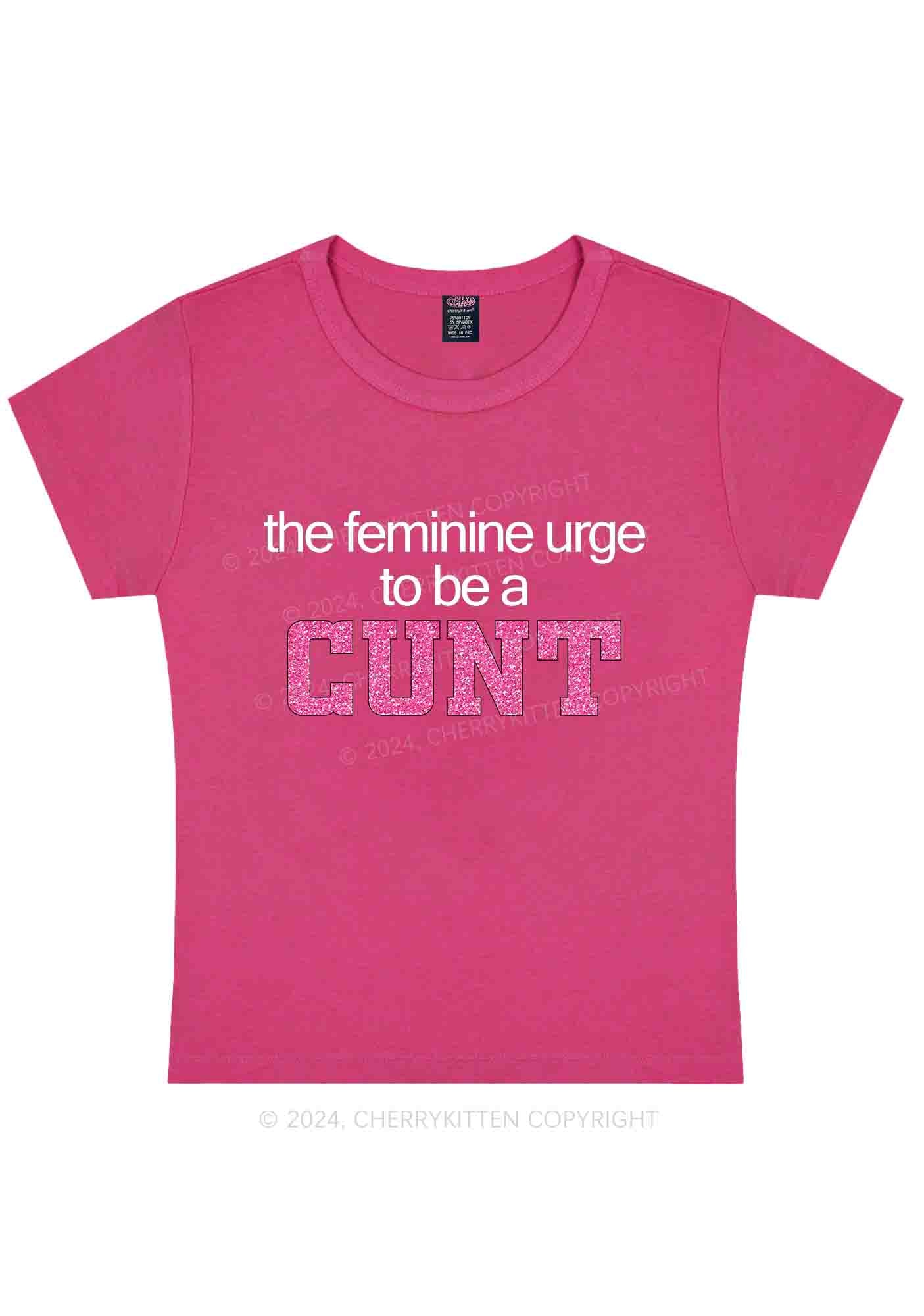 Curvy Feminine Urge Be Cxxt Y2K Baby Tee Cherrykitten