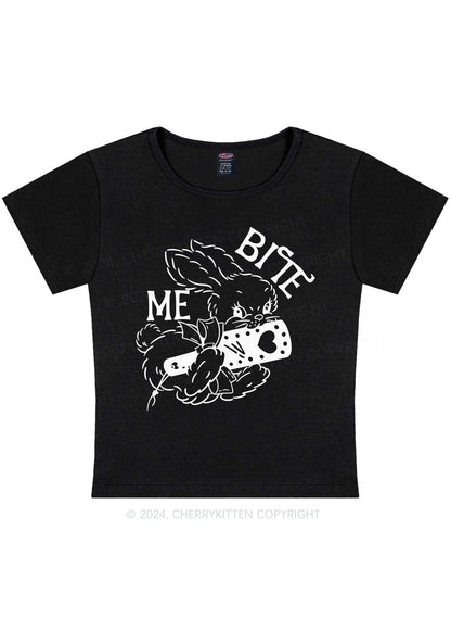 Bite Me Bunny Y2K Baby Tee Cherrykitten