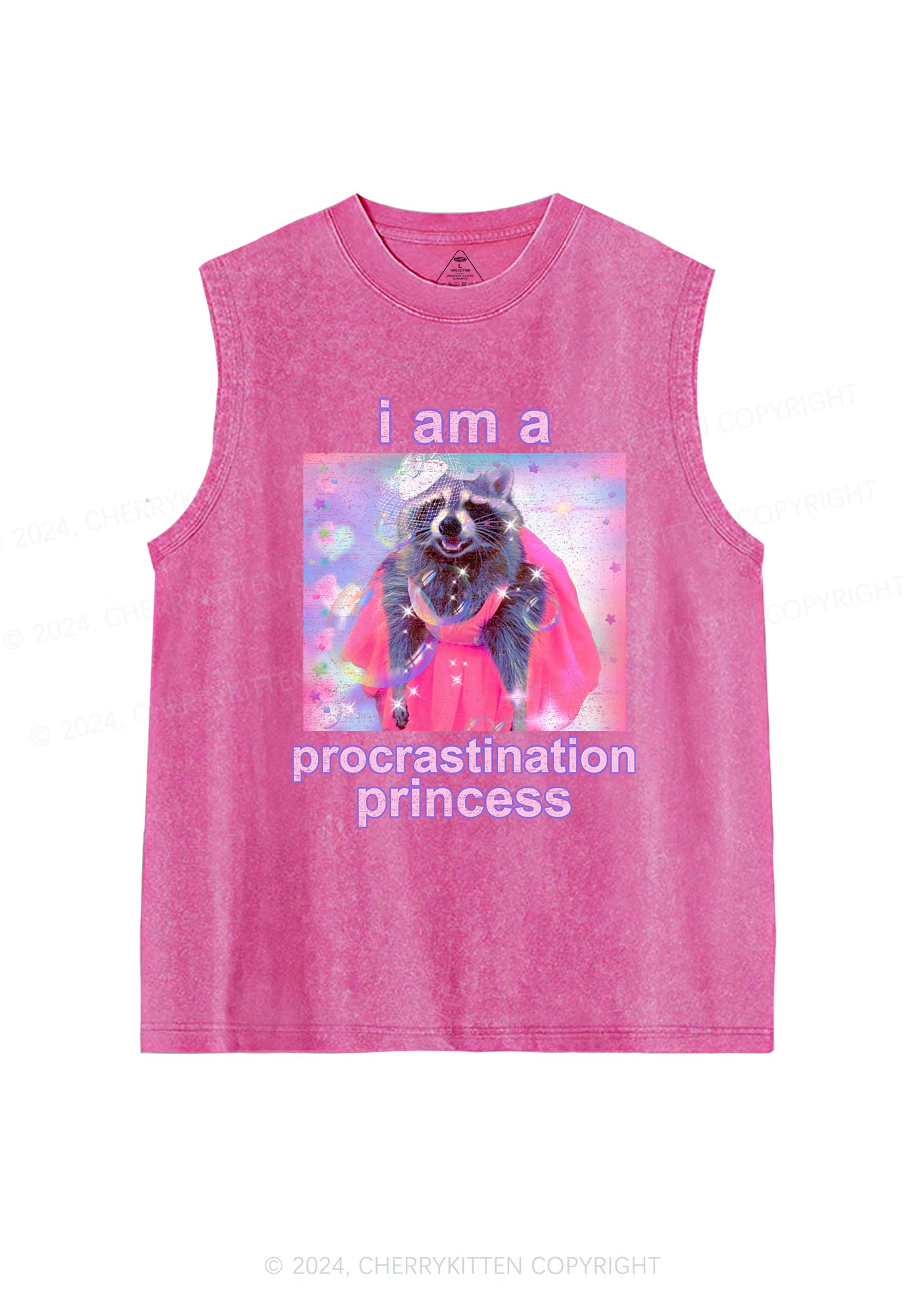 Procrastination Princess Y2K Washed Tank Cherrykitten