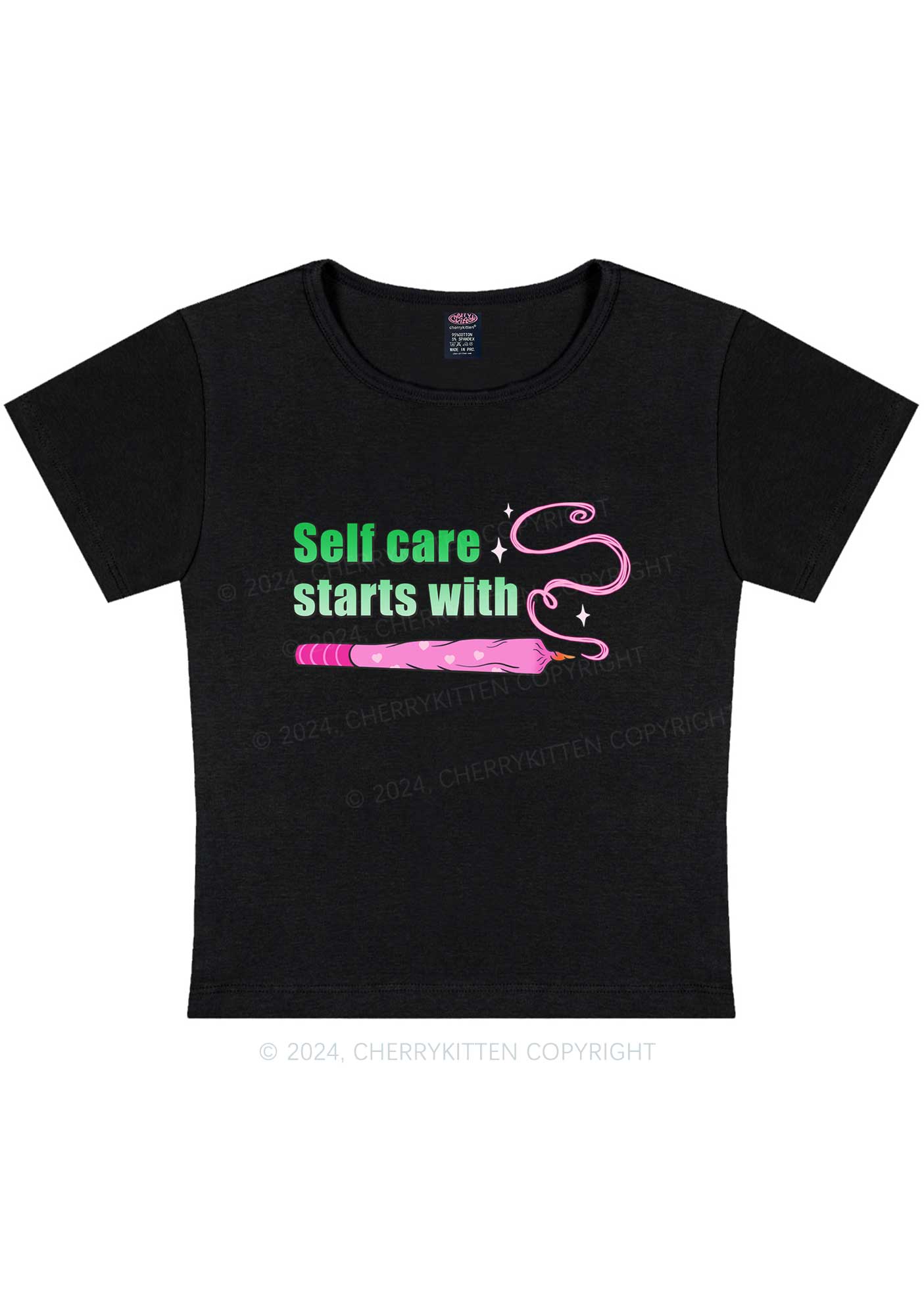 Self Care Starts Y2K Baby Tee Cherrykitten