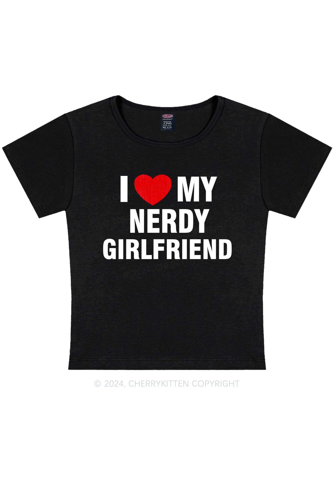 Love My Nerdy Girlfriend Y2K Valentine's Day Baby Tee Cherrykitten