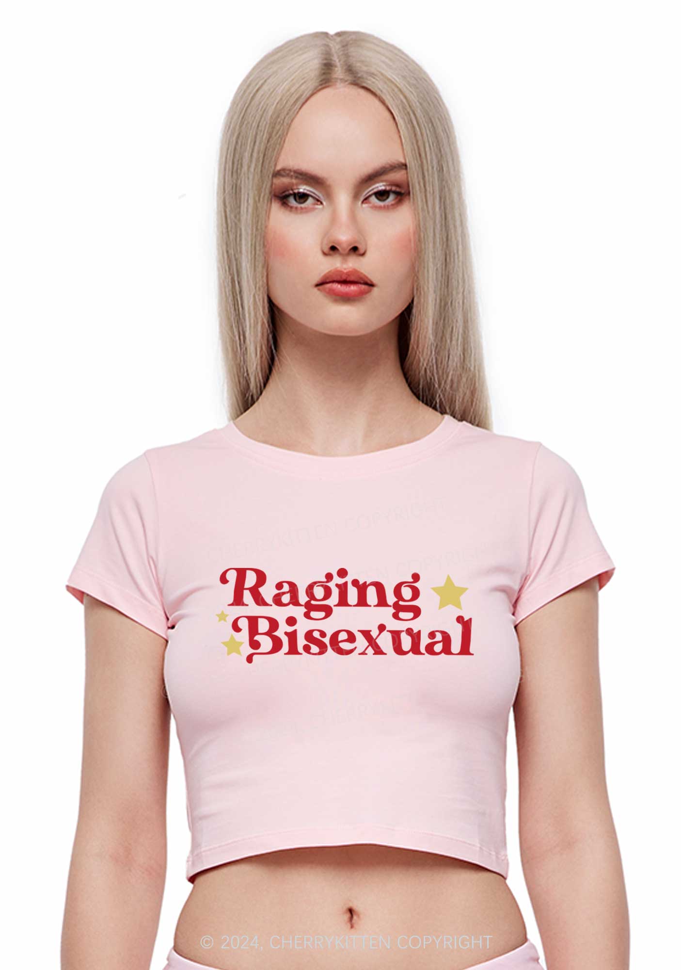 Raging Bisexual Stars Y2K Baby Tee Cherrykitten