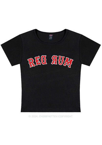 Halloween Red Rum Y2K Baby Tee Cherrykitten