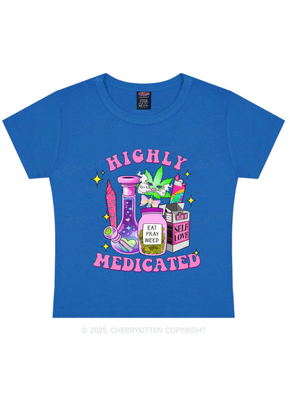 Highly Medicated Y2K Baby Tee Cherrykitten