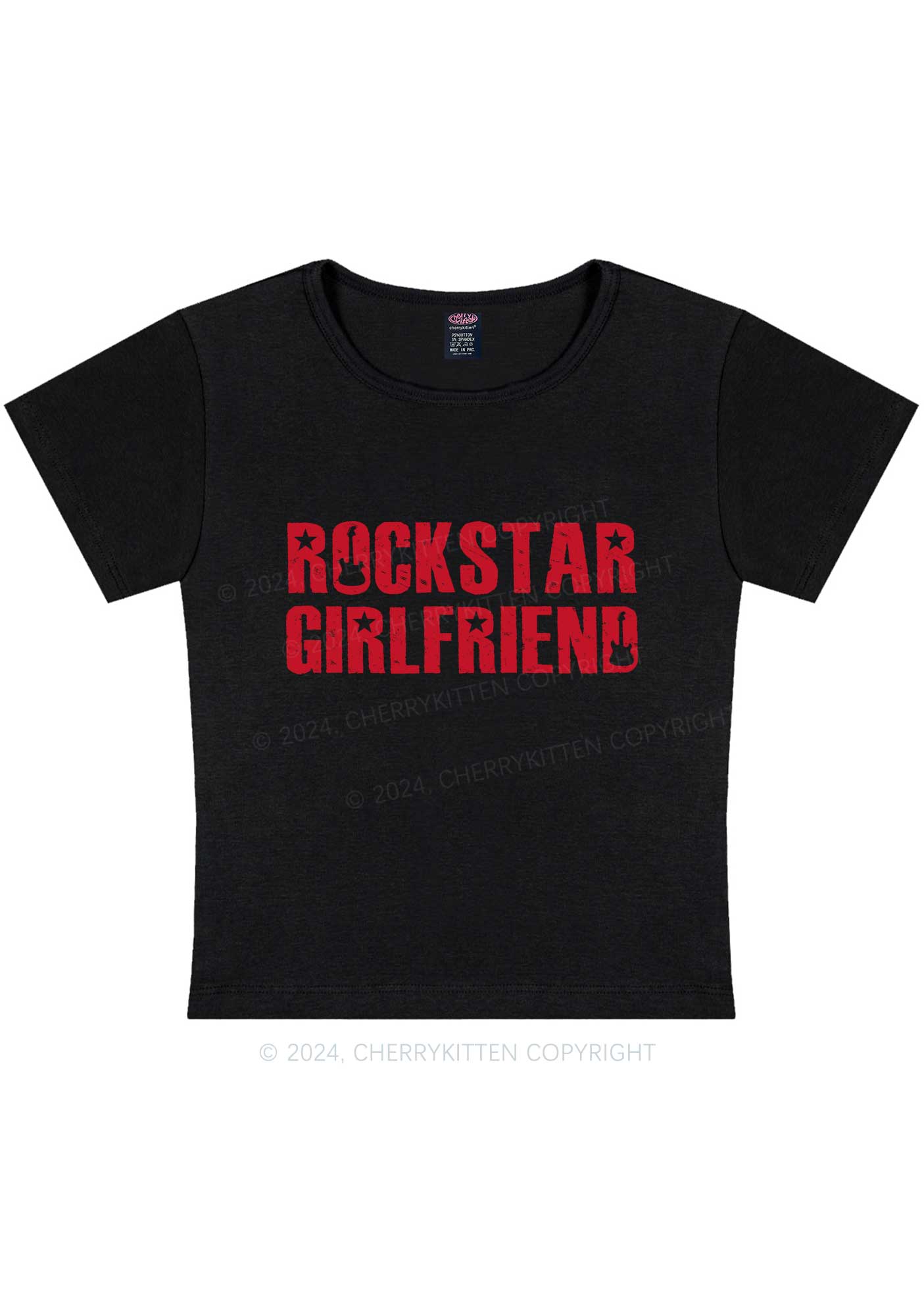 Rockstar Girlfriend Y2K Baby Tee Cherrykitten