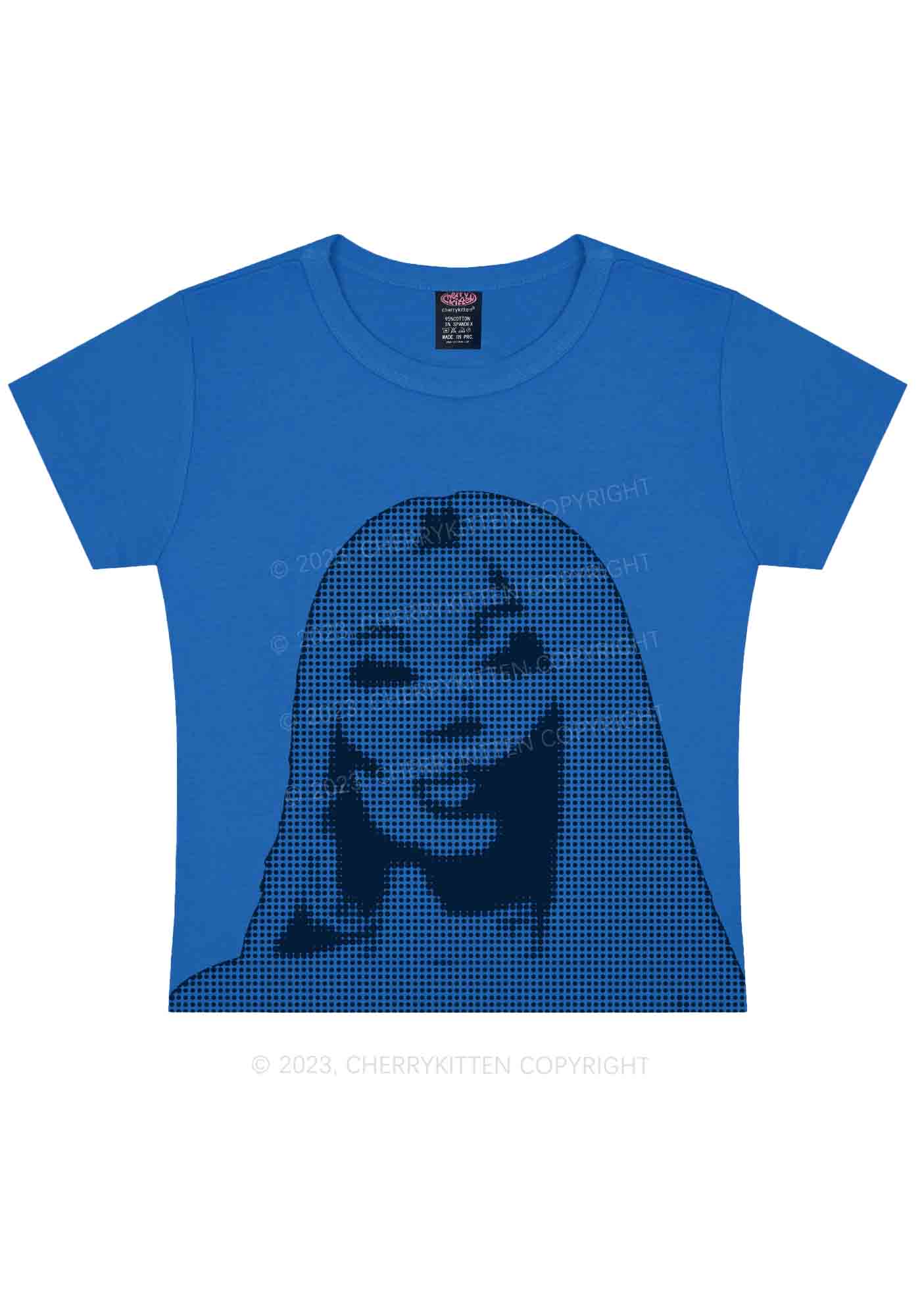 NM Pixel Portrait Y2K Baby Tee Cherrykitten