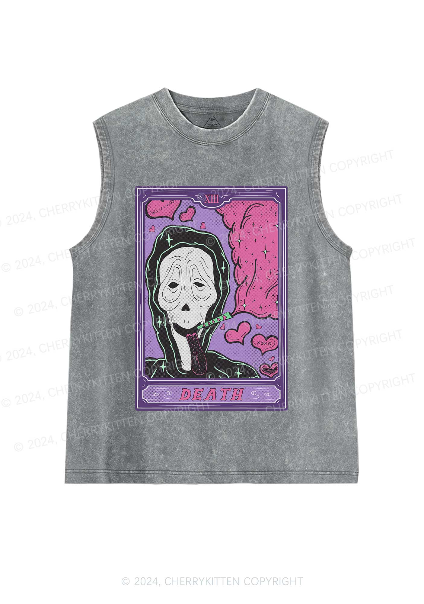 Halloween Death Smoking Y2K Washed Tank Cherrykitten