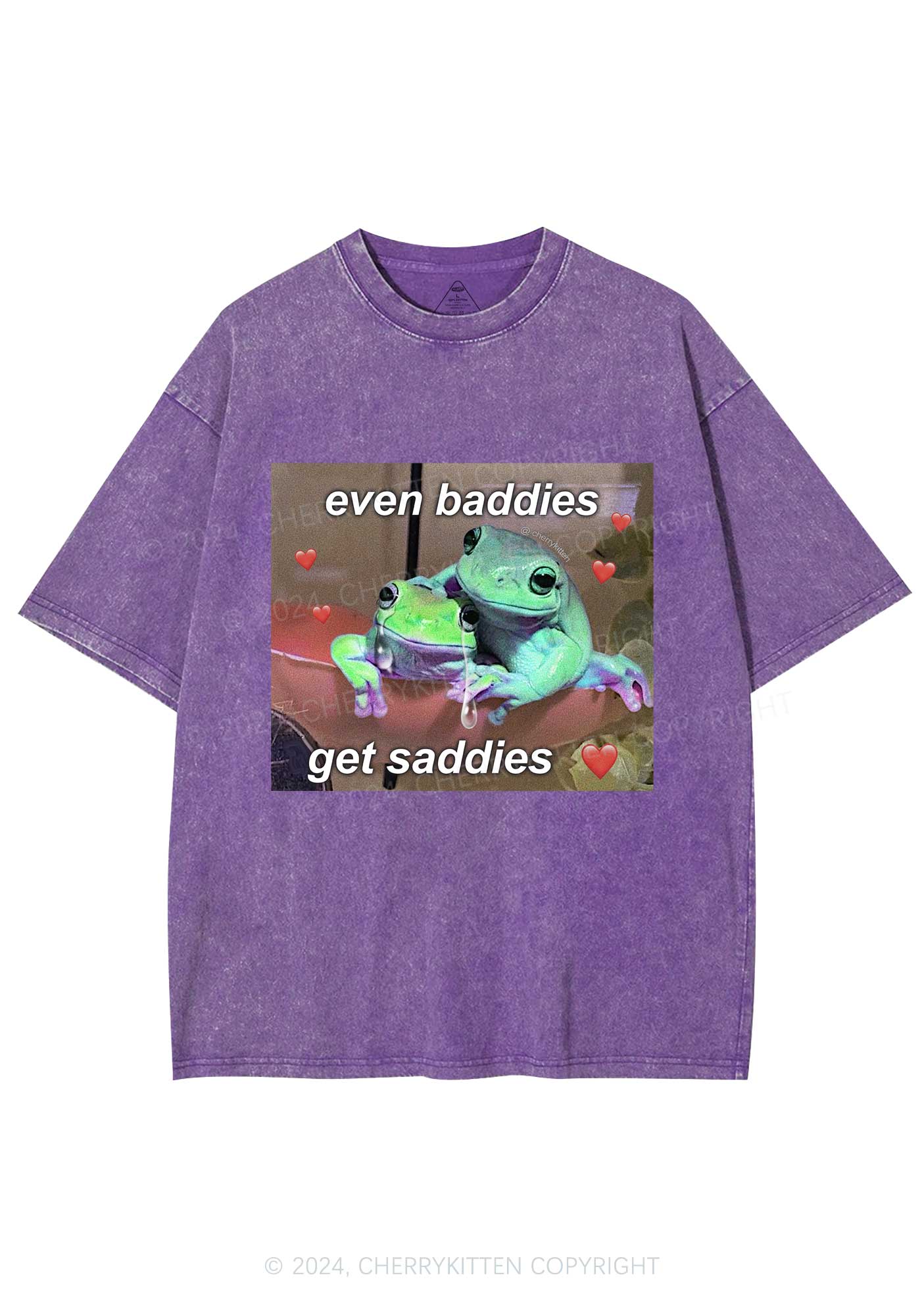 Two Baddie Frogs Y2K Washed Tee Cherrykitten