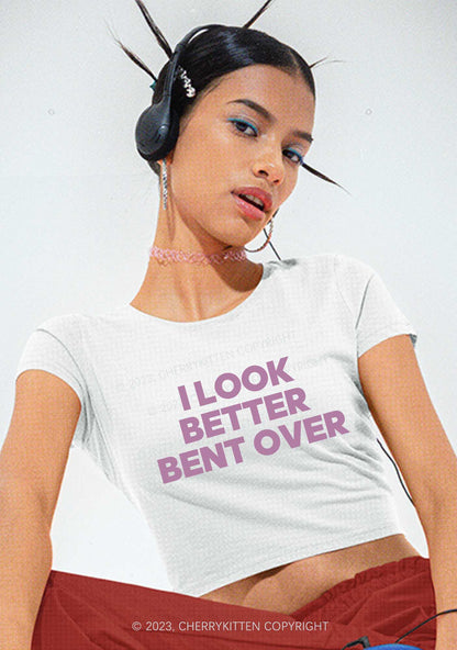 Look Better Bent Over Y2K Baby Tee Cherrykitten