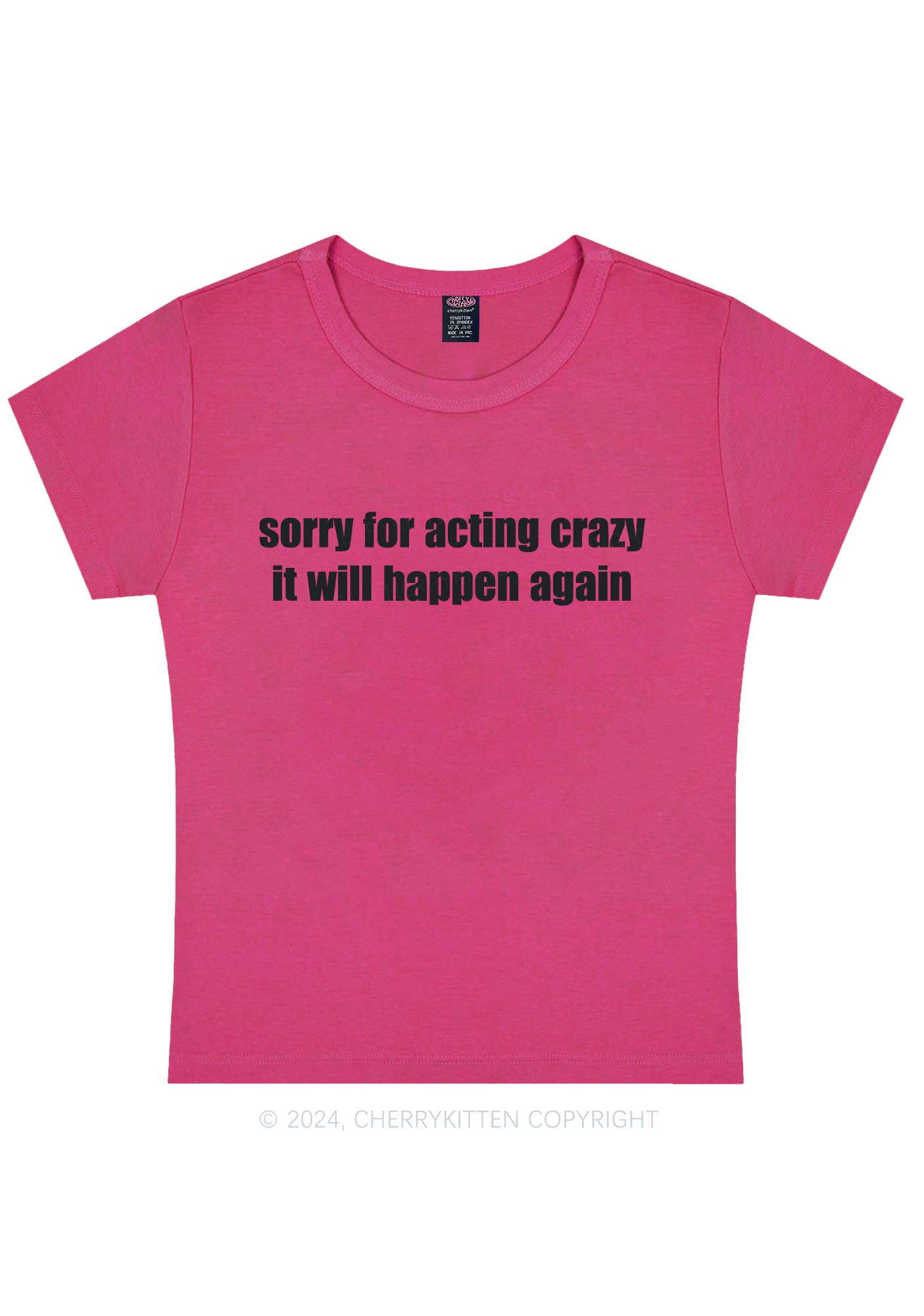 Sorry For Acting Crazy Y2K Baby Tee Cherrykitten