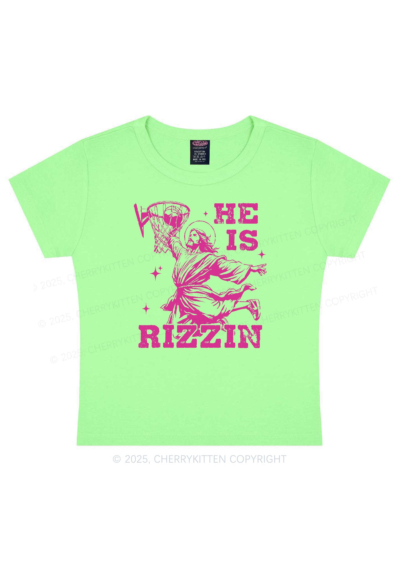 He Is Rizzin Y2K Baby Tee Cherrykitten