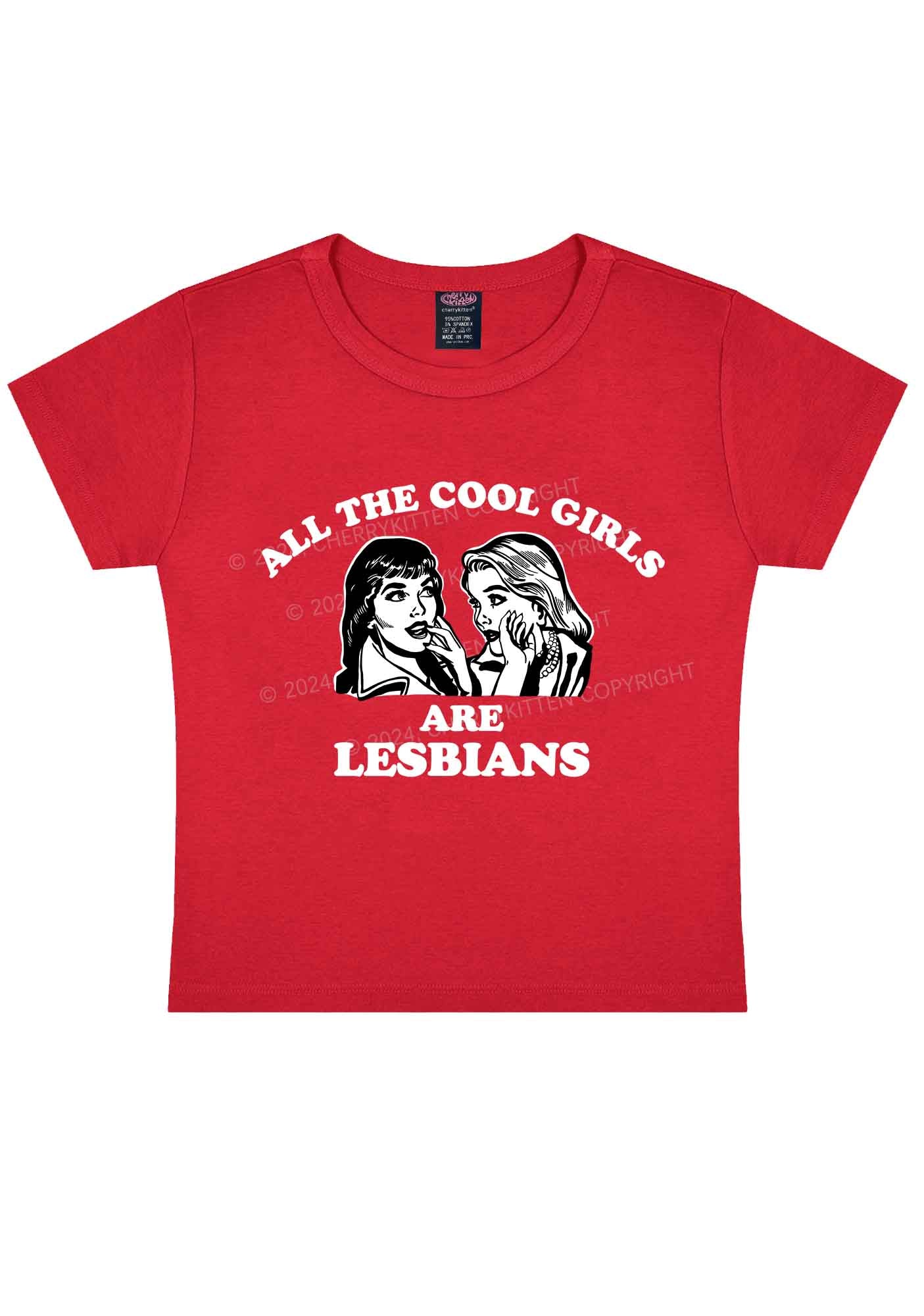 Cool Girls Lesbians Y2K Baby Tee Cherrykitten