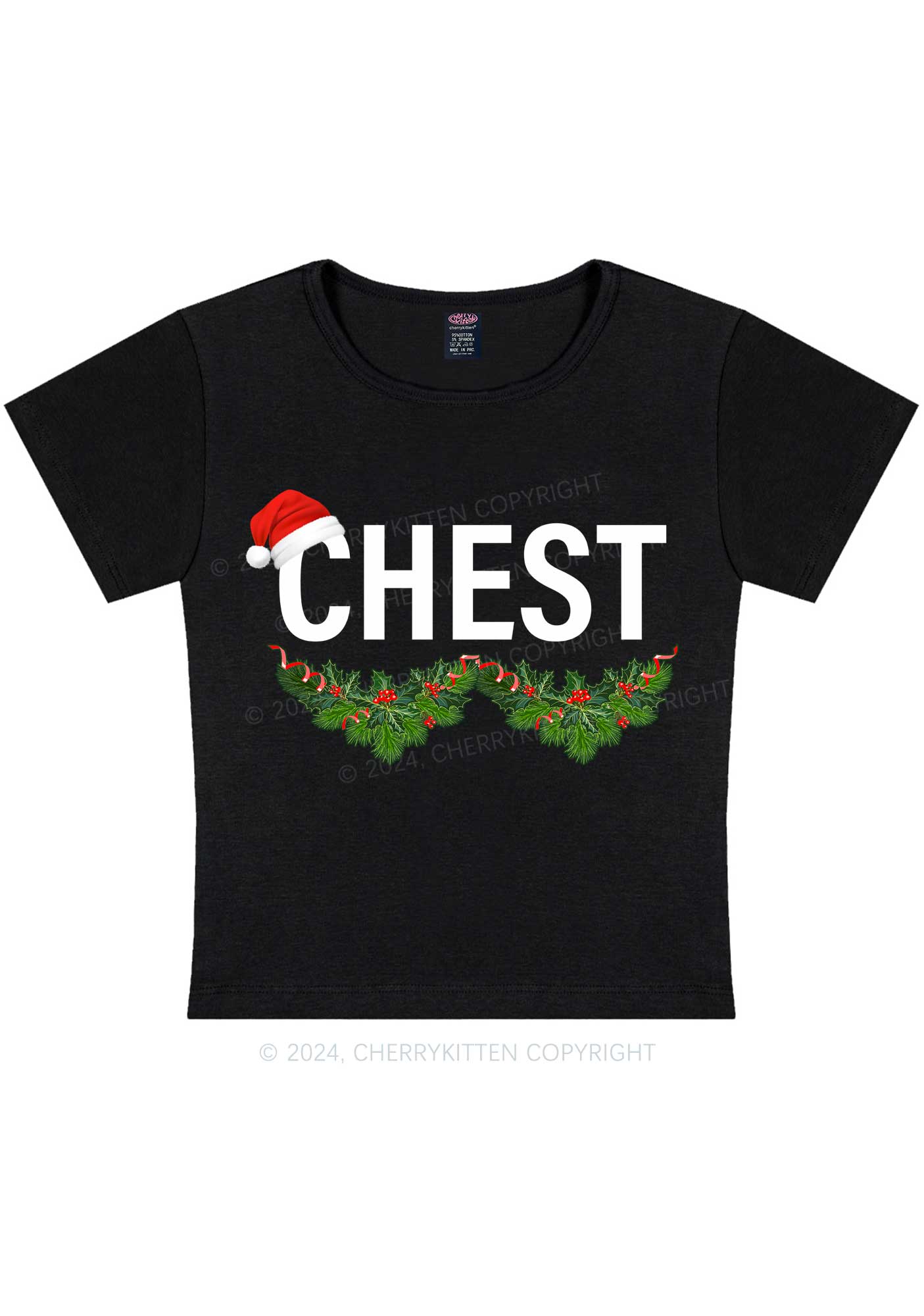 Christmas Chest Y2K Baby Tee Cherrykitten