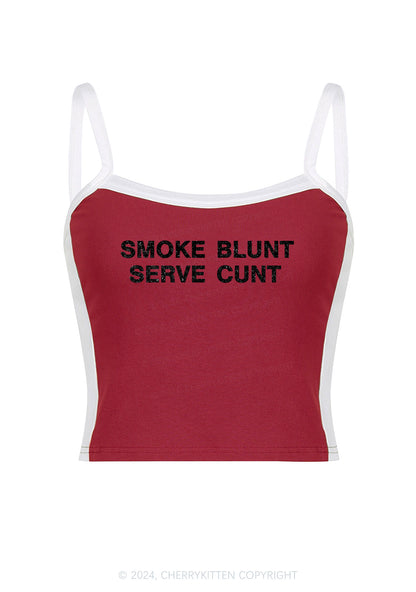 Smoke Blunt Y2K Color Block Crop Cami Top Cherrykitten