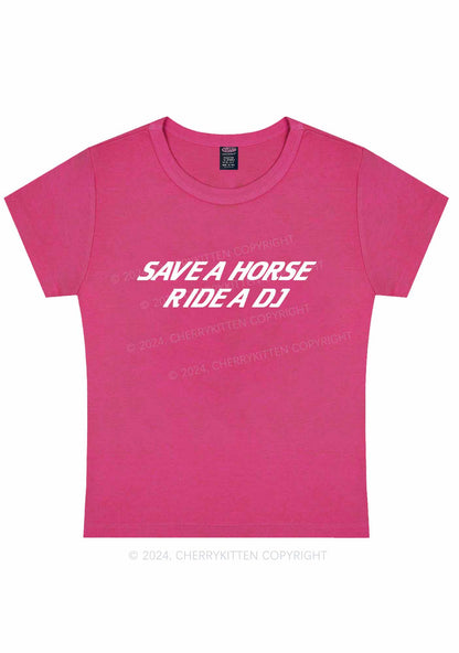 Ride A DJ Y2K Baby Tee Cherrykitten