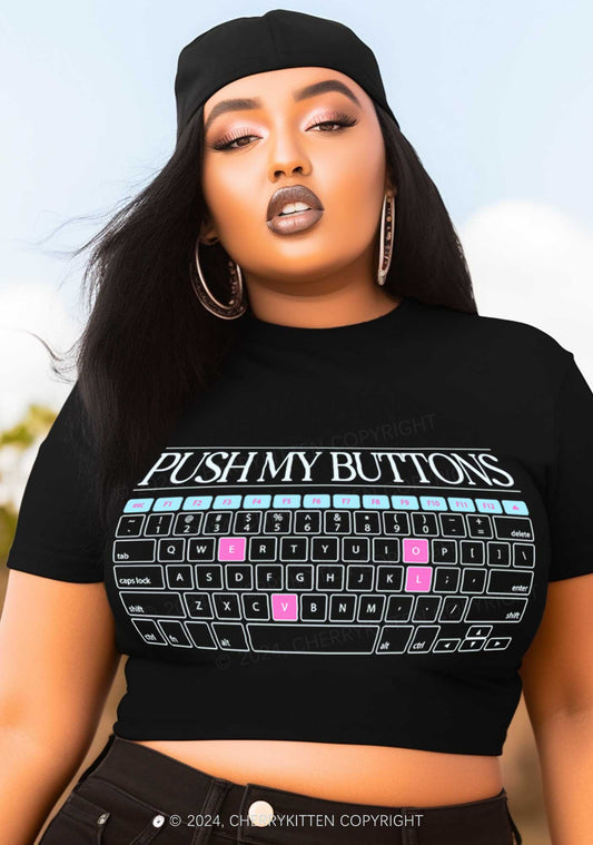 Curvy Push My Buttons Y2K Baby Tee Cherrykitten