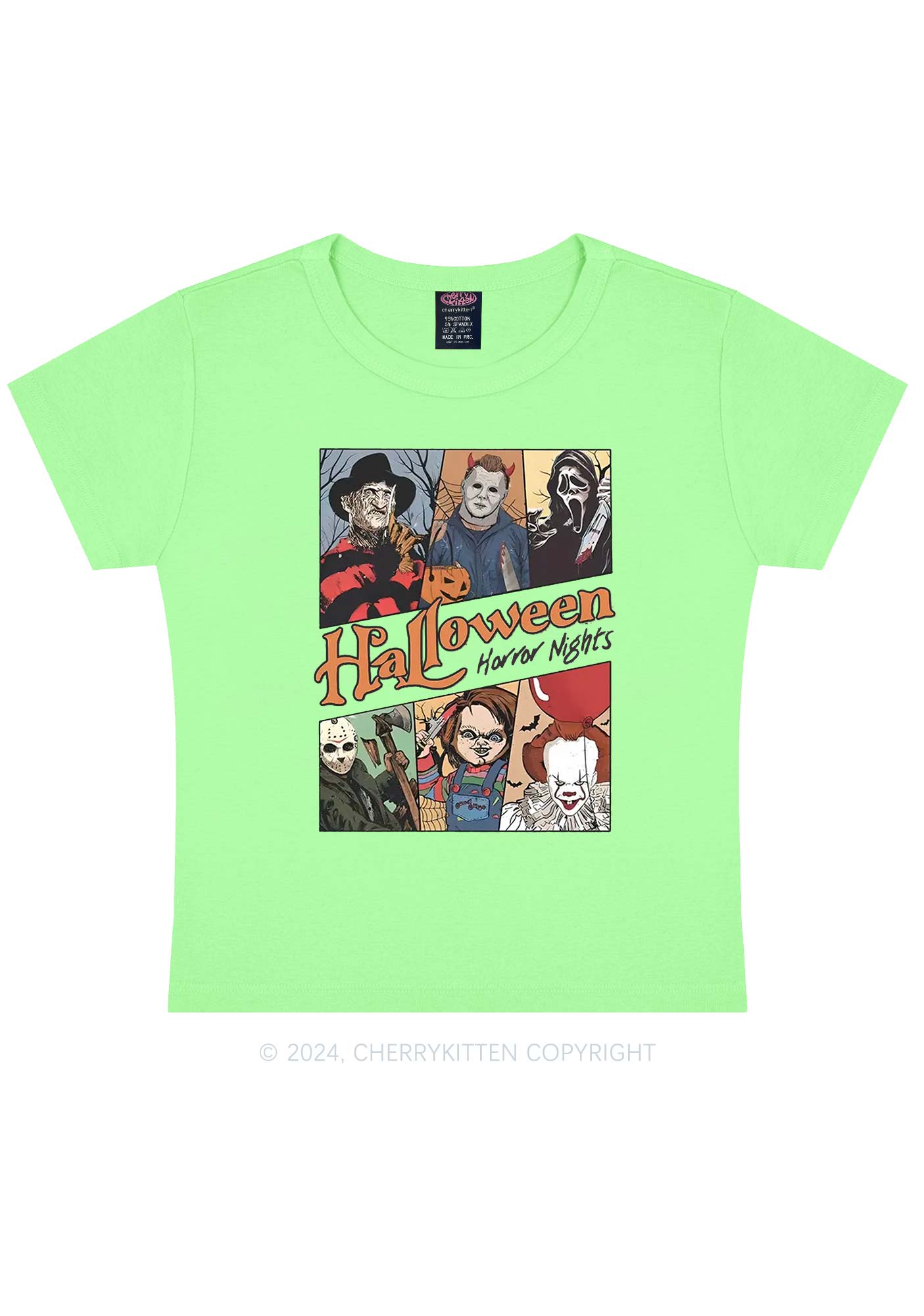 Halloween Horror Nights Y2K Baby Tee Cherrykitten