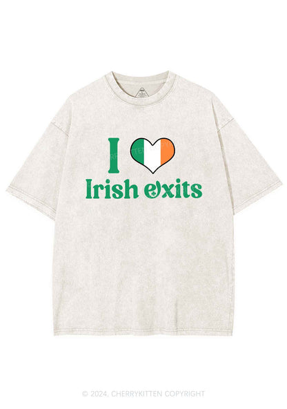 I Love Irish Exits St Patricks Y2K Washed Tee Cherrykitten