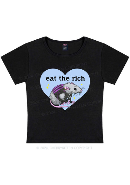 Eat The Rich Rat Y2K Baby Tee Cherrykitten