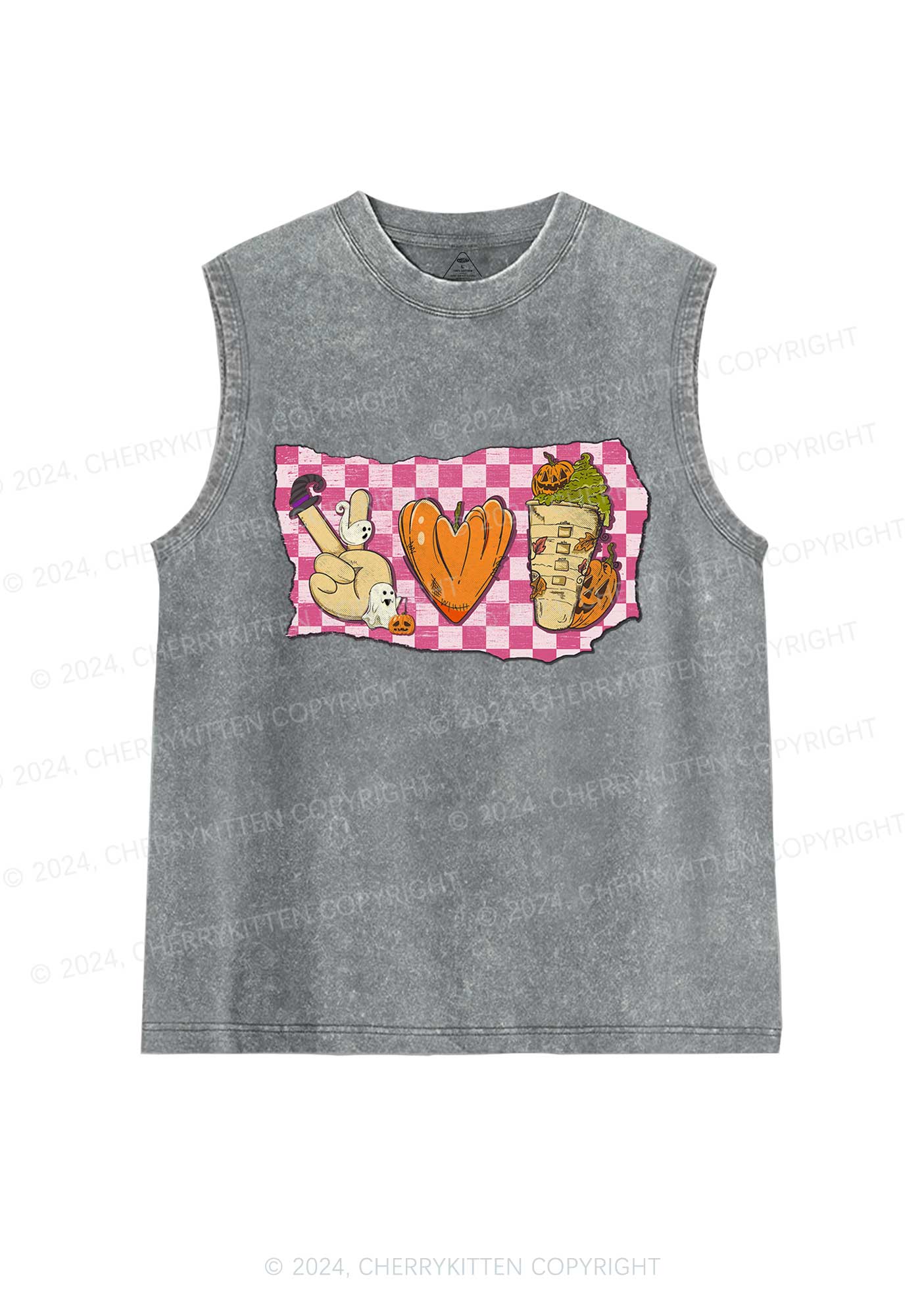 Halloween Pumpkin Juice Y2K Washed Tank Cherrykitten