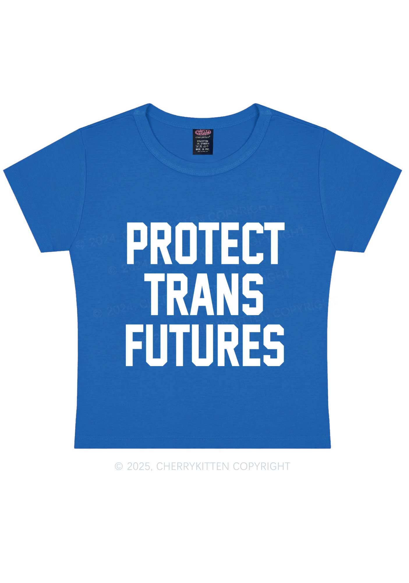 Protect Trans Futures Y2K Baby Tee Cherrykitten