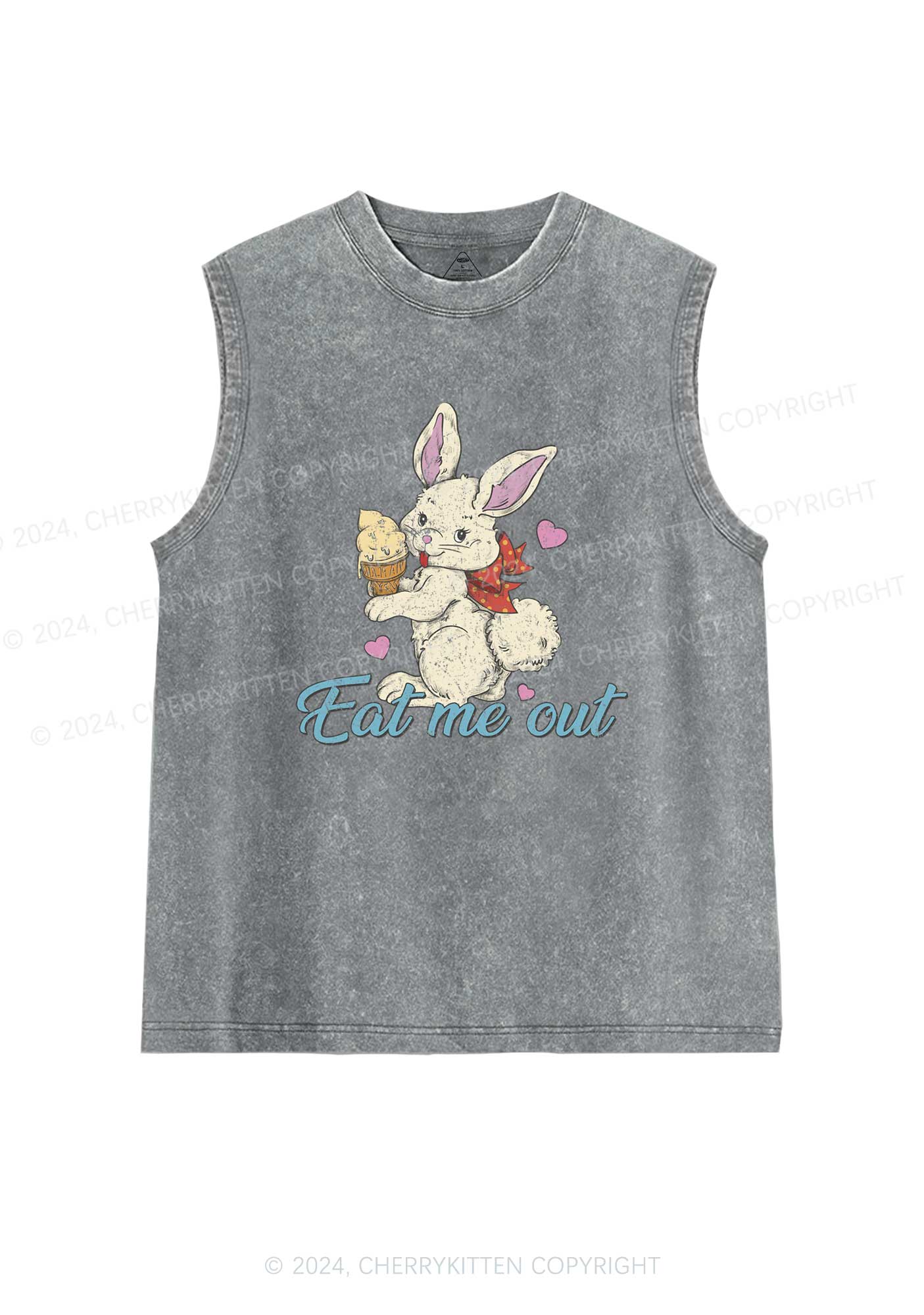 Eat Me Out Bunny Y2K Washed Tank Cherrykitten