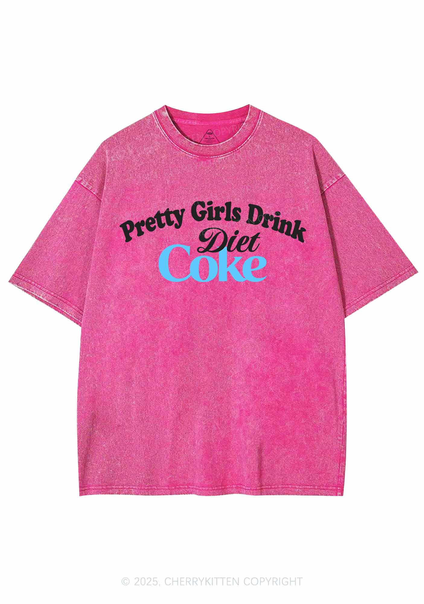 Pretty Girls Drink Diet Coke Y2K Washed Tee Cherrykitten