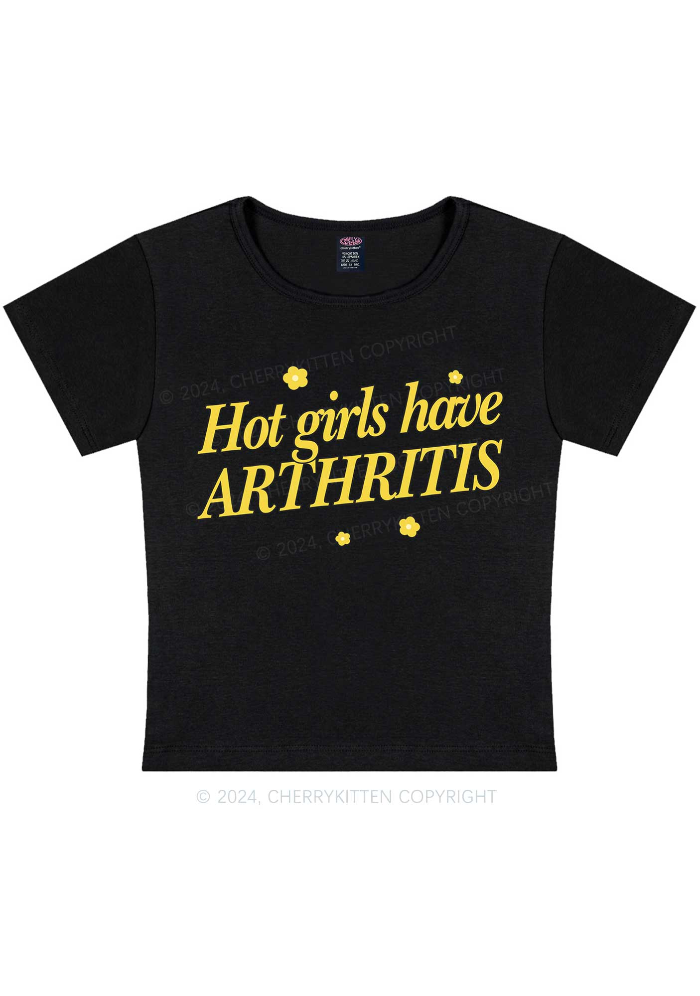 Hot Girls Have Arthritis Y2K Baby Tee Cherrykitten